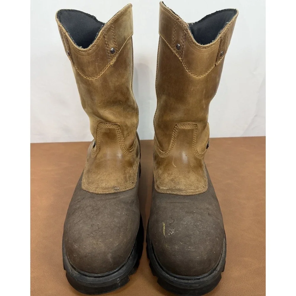 Timberland Pro Boots Mens Size 10.5 Wide Rigmaster Steel Toe Work Brown Leather